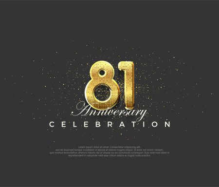 Foto de Diseño lujoso con números dorados brillantes, diseño premium para celebraciones del 81º aniversario. Fondo vectorial premium para saludo y celebración. - Imagen libre de derechos