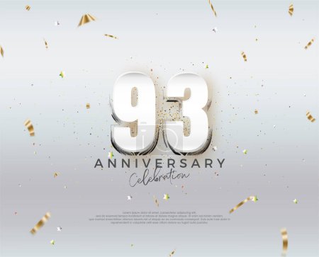 Modern 93rd anniversary design. Vector design premium editable. Premium vector for poster, banner, celebration greeting.