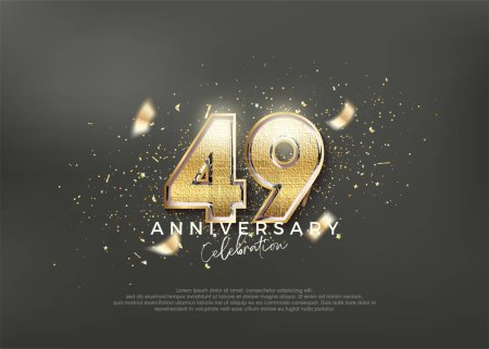 Luxurious and elegant number 49th. premium design for celebration. Premium vector for poster, banner, celebration greeting.