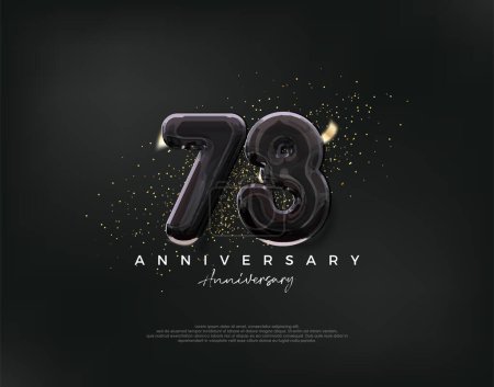 73e anniversaire, design vectoriel avec illustration de ballons noirs de luxe. Fond vectoriel Premium pour l'accueil et la célébration.