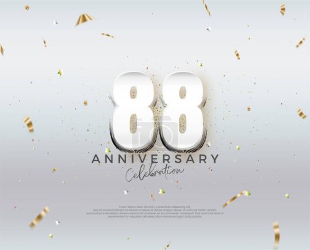 Modern 88th anniversary design. Vector design premium editable. Premium vector for poster, banner, celebration greeting.