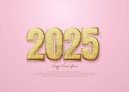 La belleza de los números de Año Nuevo 2025. Hermosos diseños numéricos con hermosos ornamentos. Diseño premium vectorial para calendarios, carteles y tarjetas de felicitación.