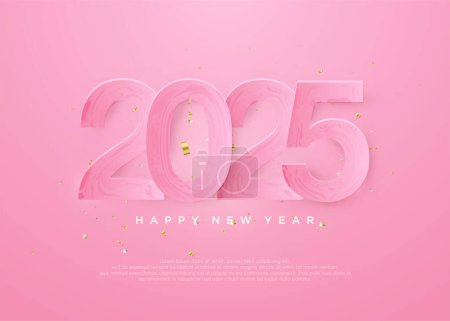 New Year 2025 design concept with beautiful pink coloring concept. 2025 vector premium design.