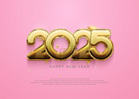 creative concept New year 2025. Design with typography logo number 2025. Minimalist trendy background for branding, banner, cover and card.