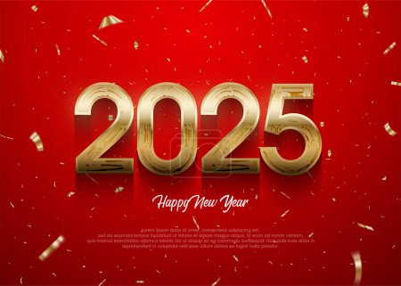 New Year 2025 background. New year 2025 celebration design. typography logo for New Year 2025 celebration. Minimalist trendy vector premium design for branding, banner, cover and card.