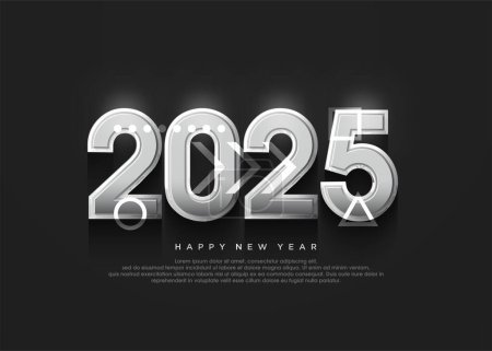 2025. New Year 2025 celebration with a simple design with beautiful lighting effects. 2025 vector premium design for calendars, posters and social media posts.