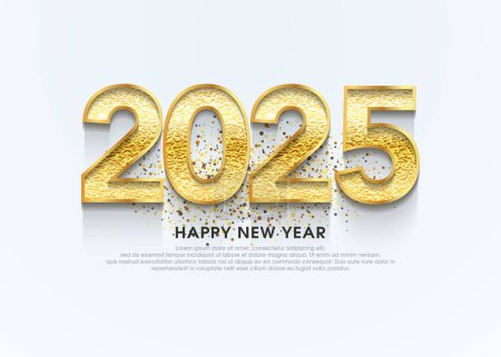 2025. Happy New Year 2025 design with beautiful and elegant ornament background. Beautiful number design for posters, calendars and covers.