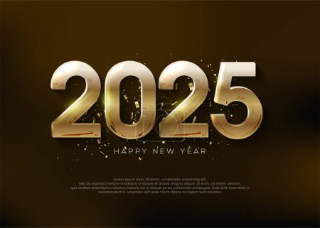 Numéro d'or 2025, bonne année pour la célébration de la nouvelle année 2025.