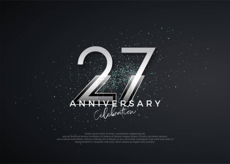 Números simples y elegantes. Celebración del 27º aniversario. Vector premium para póster, banner, saludo de celebración.