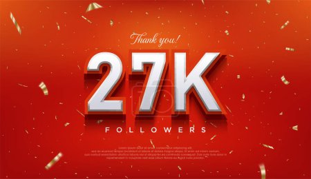 Elegant number to thank 27k followers, the latest premium vector design.