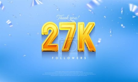 Thank you for 27k loyal followers, greeting design for social media posts.