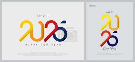 Números únicos de Año Nuevo 2025 con ilustraciones de números recortados con combinaciones de colores modernas. Diseño premium vectorial para el calendario 2025, diseño de póster y portada de libro.
