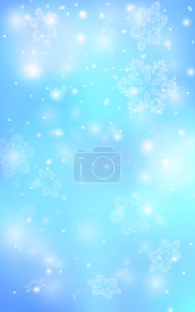 Winter background with snow falling on  light background, Vector Christmas banner with snowflakes in different shapes.Holiday backdrop for Merry Christmas and Happy New Year . Eps 10