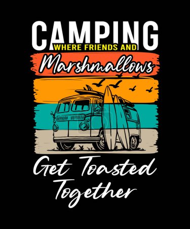 Ilustración de Camping Where Friend.eps - Imagen libre de derechos