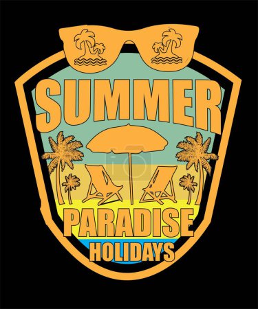Ilustración de Paraíso de verano vacaciones Tshirt.eps - Imagen libre de derechos