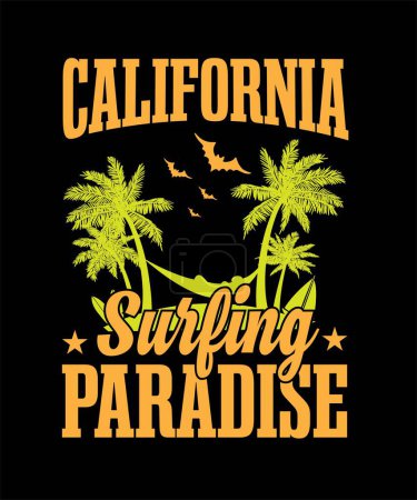 Ilustración de California Surfing Paradise.eps - Imagen libre de derechos