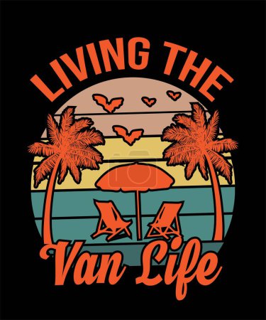 Ilustración de Vivir la Van Life.eps - Imagen libre de derechos