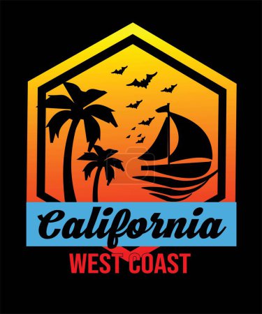 Ilustración de California West Coast .eps - Imagen libre de derechos