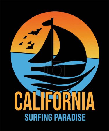 Ilustración de Calofornia Surf Paradise.eps - Imagen libre de derechos