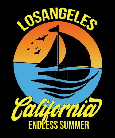 Ilustración de Losangles California Endless Summer.eps - Imagen libre de derechos