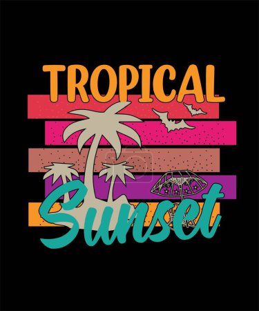 Ilustración de Puesta de sol tropical Svg.eps - Imagen libre de derechos
