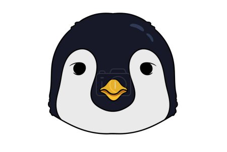 Téléchargez les photos : Pingouin tête d'animal dessin animé faune visage art - en image libre de droit