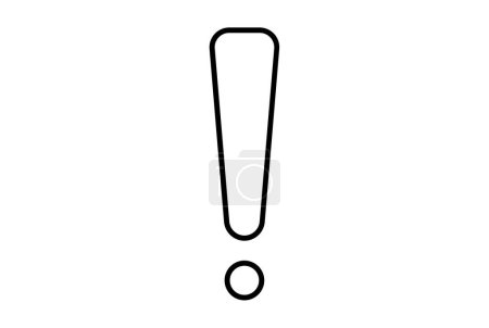 Foto de Signo de exclamación icono plano minimalista línea forma símbolo negro signo ilustraciones - Imagen libre de derechos