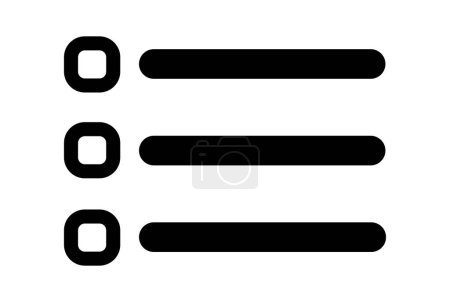 Foto de Lista de enumeración icono de línea plana UI símbolo negro minimalista signo aplicación arte - Imagen libre de derechos