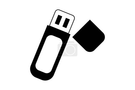 Photo for USB Stick flat icon business symbol art black outline sign artwork - Royalty Free Image