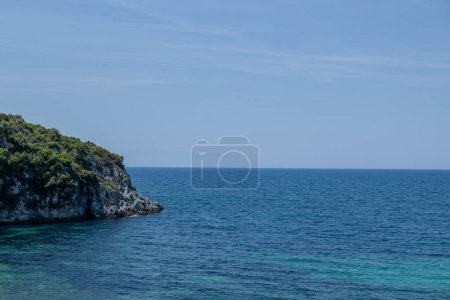 Photo for Blue bay of the mediterranean sea. Sun, green nature, blue water. Rest, vacation at sea. High quality photo - Royalty Free Image