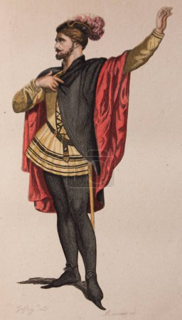 Foto de Don sanche d 'aragon, Obras de p. Corneille, dibujos de M.Geffroy, Editorial Laplace Sanchez 1873 - Imagen libre de derechos