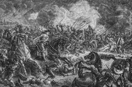 Foto de Villars toma parte en la batalla de senef bajo el mando de conde, editor mame alfred 1881 - Imagen libre de derechos