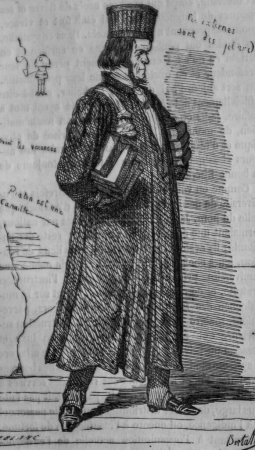 Photo for Le professeur, tableau de paris par edmond texier,editeur paulin et le chevalier 1852 - Royalty Free Image
