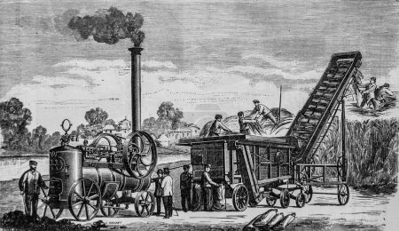 Téléchargez les photos : Machine à battre agricole, album agenda industriel, 1882, éditeur d'impression Tolmer - en image libre de droit