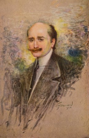 Photo for Portrait of Edmond Rostand, Musardises, Le Bois Sacre, Edmond Rostand, Publisher Pierre Lafitte 1911 - Royalty Free Image