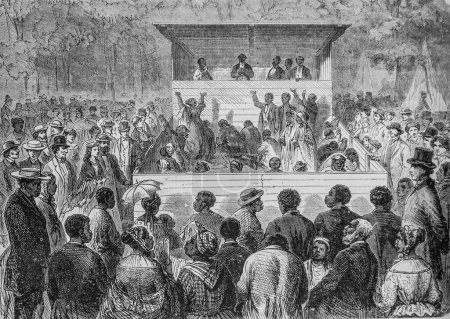 Une assemblée de Methodist Negres, l'Univers Illustre, Editeur Michele Levy 1869