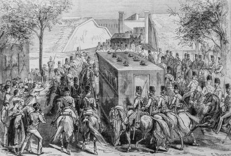 Übersetzung der Gefangenen in der Festung Bicetre; Das illustre Universum, Verleger Michele Levy 1869