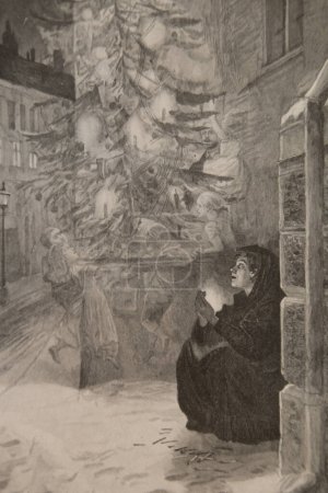 Le petit marchand de allumettes, Contes d'Andersen, illustrations de Hans Tegner, éditeur Boivin et Cie 1870