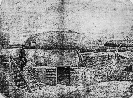 Foto de Gruson Blindee torreta, las grandes fábricas de Turgan, Hatier Edition 1888 - Imagen libre de derechos