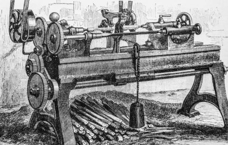 Foto de Belvalette bodywork, Boulogne sur Mer, Grandes fábricas de Turgan, Hatier Edition 1888 - Imagen libre de derechos