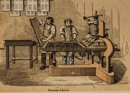 Téléchargez les photos : Printing, popular imaging for school education, Ernest Meyer 1900 Editeur - en image libre de droit