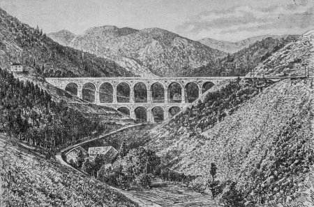 SEEMMERRING viaduct, the major works of the century by DUMONT, Edition Hachette 1895