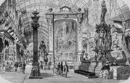Téléchargez les photos : Exposition universelle de 1855, les grands travaux du siecle par dumont, édition hachette 1895 - en image libre de droit