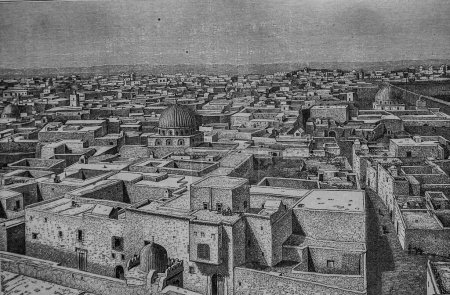Aerian view of Kairouen, the conquest of Africa by Paul Gaffarel, Hachette Edition 1898