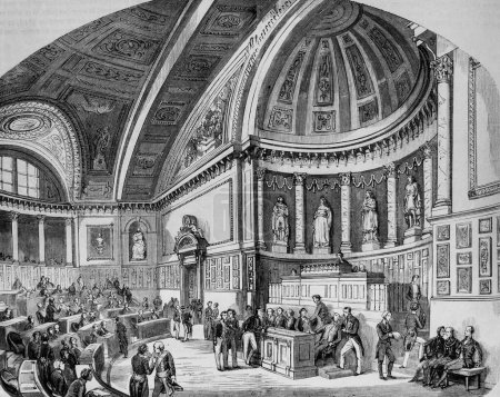 Téléchargez les photos : Salle des sessances du Senat, table de Paris par Edmond Texier, Editeur Paulin et Le Chavalier 1853 - en image libre de droit
