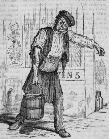 Téléchargez les photos : Le marchand de vin, table parisienne d'Edmond Texier, éditeur Paulin et Le Chavalier 1853 - en image libre de droit