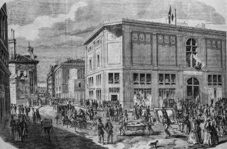Téléchargez les photos : Hôtel de vente rue Drouot, peinture d'Edmond Texier, Editeur Paulin et Le Chavalier 1853 - en image libre de droit