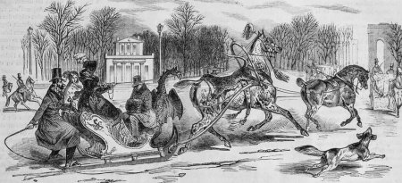 Téléchargez les photos : Promenade des Champs-Élysées, peinture d'Edmond Texier, Editeur Paulin et Le Chavalier 1853 - en image libre de droit