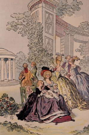 Téléchargez les photos : Fashion, Marie Antoinette in Trianon, L'Evangile profanepar la comtesse de Tramar, Editeur Victor Havard 1905 - en image libre de droit