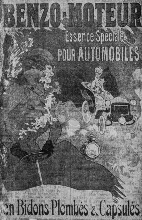 Anuncio de gasolina para coches, Directorio de Epicerie francés, 1911